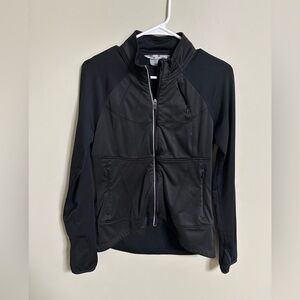 Athleta Twilight Run Athletic Jacket Womens Black Pockets Full Zip Size Small